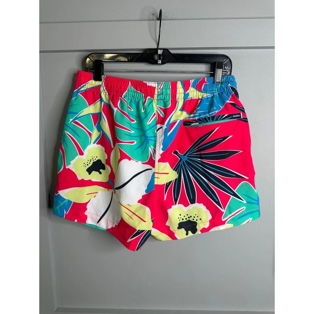Chubbies Mens XL Swim Trunks 4 Inch Inseam Tropical Floral Red Pink Blue Shorts